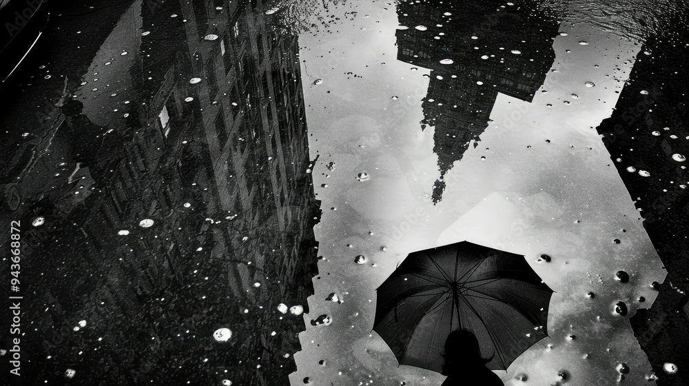 Wall mural an umbrella lying on the ground