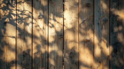 Rustic Wooden Texture with Dramatic Shadow Overlay on Weathered Planks