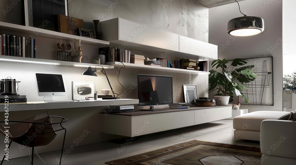 Poster explain how to use wall-mounted storage solutions to free up floor space in any room.