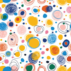 Hand drawn seamless abstract pattern. Vector Illustration
