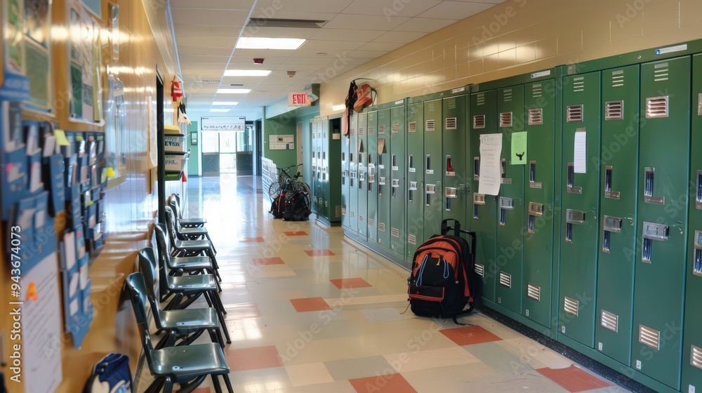 Poster school lockers serve as a transitional space where students can switch out their books and gear betw