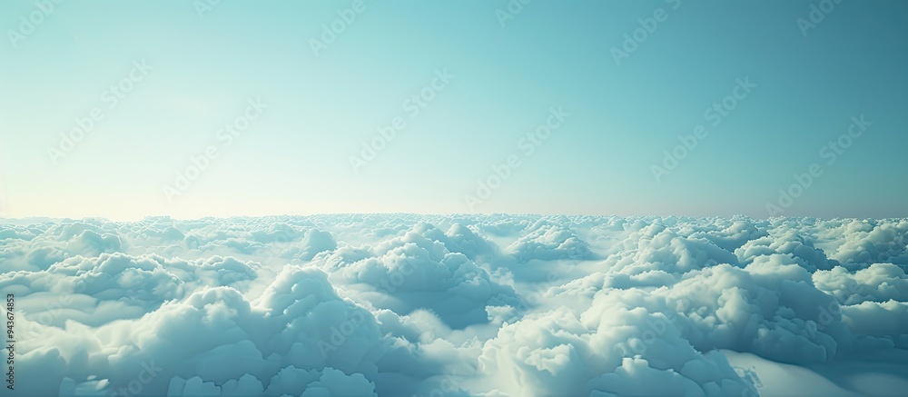 Aufkleber Blurred surface of an empty sky Blue sky backdrop scattered with small clouds Abstract background of a cloudy blue sky Selective focus idea Nature cloud abstract blue hue overcast copy space future h