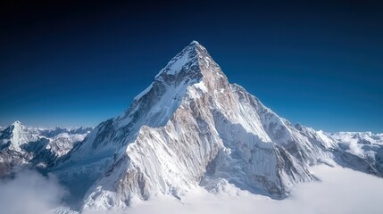 Obraz premium High-altitude mountain peak with thin air and snow showcasing the impact of altitude on abiotic conditions