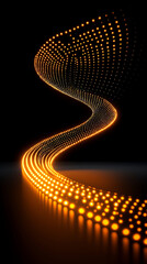 Abstract golden fluid waves and circles on black background. For fashion or luxury high tech magazine. Print for package, wallpaper, poster, presentation. Banner with copy space.