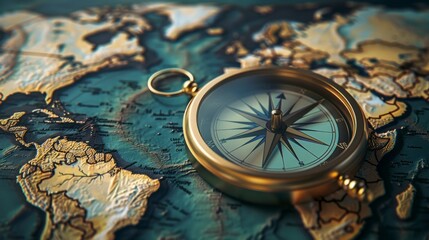 Compass on world map with global acquisitions generative ai
