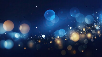 Naklejka premium blue, gold and orange glow particle abstract Bokeh background