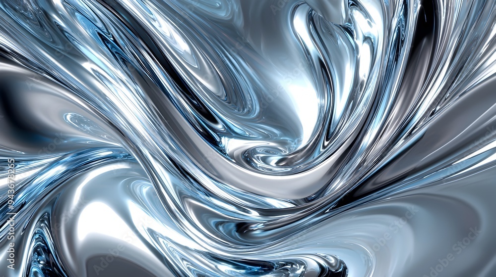 Aufkleber captivating metallic fluid swirls forming dynamic abstract pattern
