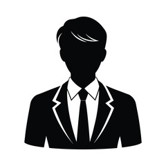 Elegant Official Silhouette: Professional Half-Body Avatar Illustration for Business Use