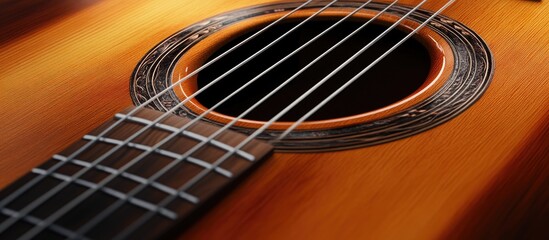 Obraz premium Image showing the exchange of strings on an acoustic guitar. with copy space image. Place for adding text or design
