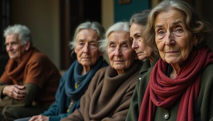 Fototapeta premium Elderly people in traditional clothing