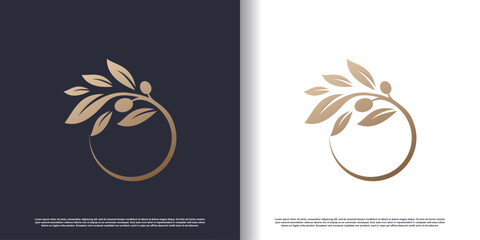 Olive design vector with modern concept idea Premium Vector