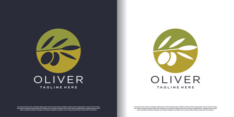 Olive design vector with modern concept idea Premium Vector