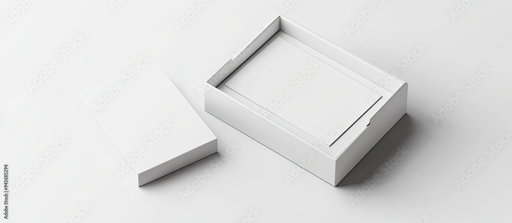 Poster business card Empty business card in a contemporary box on a white background. with copy space image. Place for adding text or design
