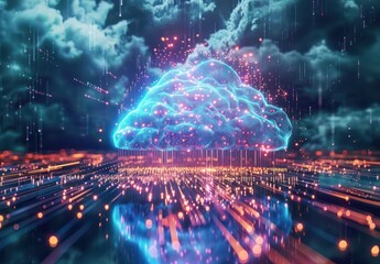 Abstract Cloud Computing Illustration