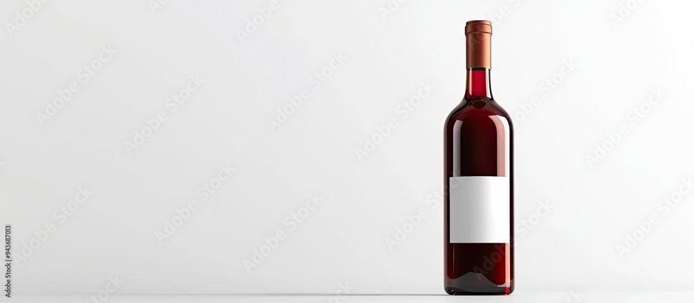 Poster Wine bottle isolated on a white background viewed from the front. with copy space image. Place for adding text or design