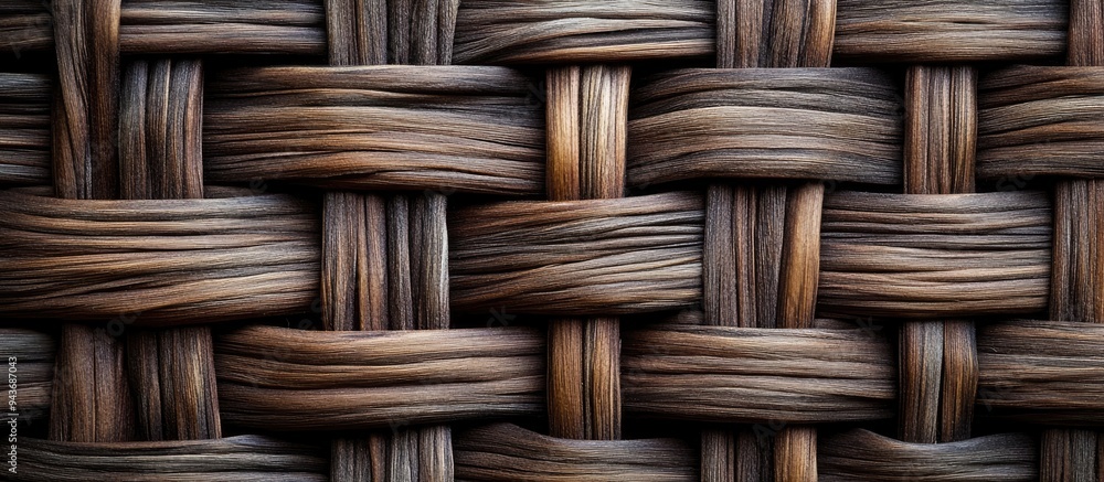 Aufkleber Handcrafted Weave Texture Wicker Surface for Furniture Material. with copy space image. Place for adding text or design