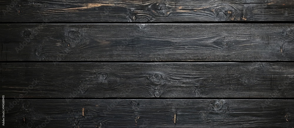 Poster black wooden background with a painted grain texture. with copy space image. place for adding text o