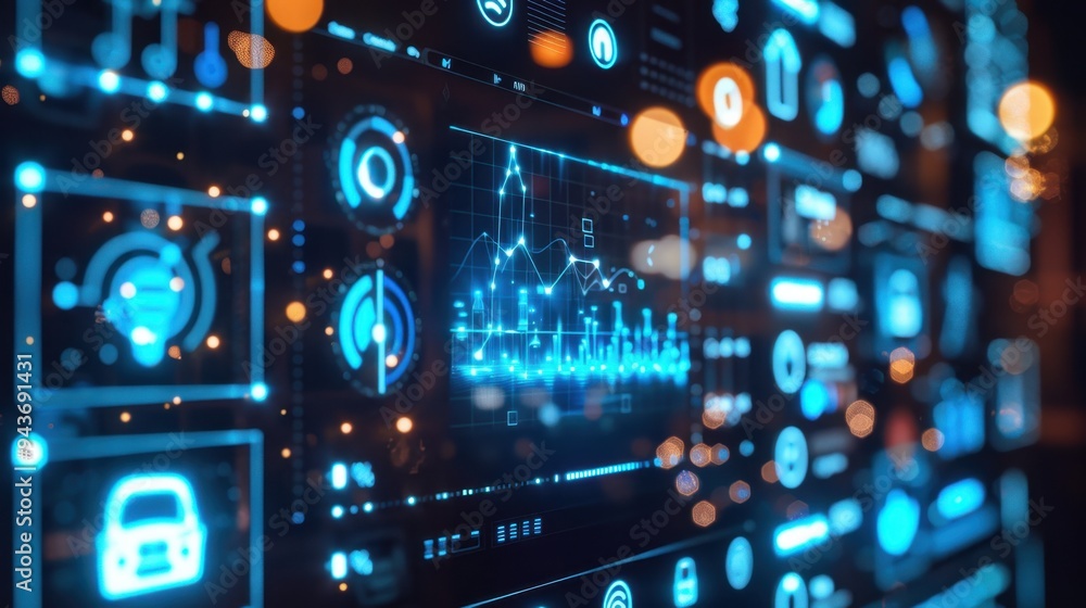Poster close-up of a smart home hub's interface, representing the integration of iot and computer technolog