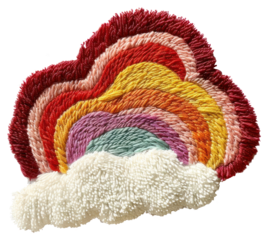 PNG Colorful handmade yarn rainbow