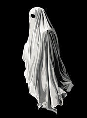 Naklejka premium Victorian ghost, watercolor clipart illustration