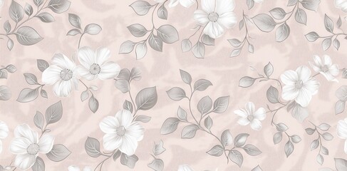 Fototapeta premium Pale pink flowers background illustration