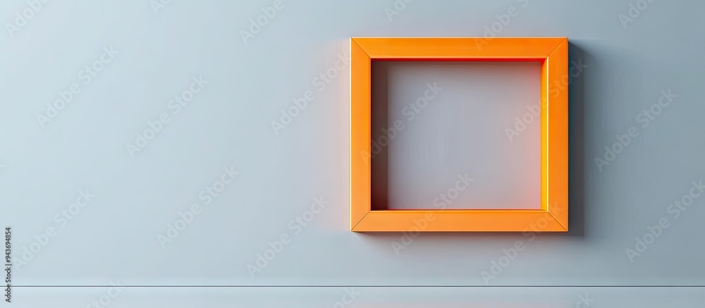 Leinwandbilder Orange frame on a light background. with copy space image. Place for adding text or design