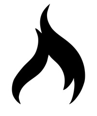 black outline illustration icon of a fire isolated on white 