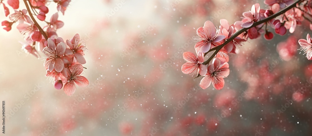 Fototapete lovely spring blooms. with copy space image. place for adding text or design