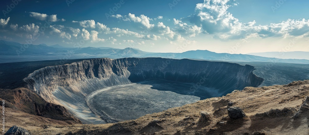 Fototapete Aso crater viewed from the observatory. with copy space image. Place for adding text or design