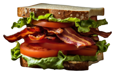 PNG Bacon lettuce tomato sandwich meat food pork.