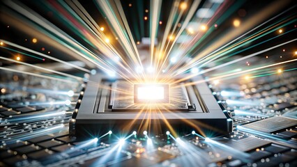 A small microchip that is like the brain of an AI that is extremely intelligent and advanced.