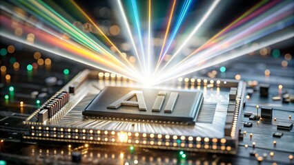 A small microchip that is like the brain of an AI that is extremely intelligent and advanced.