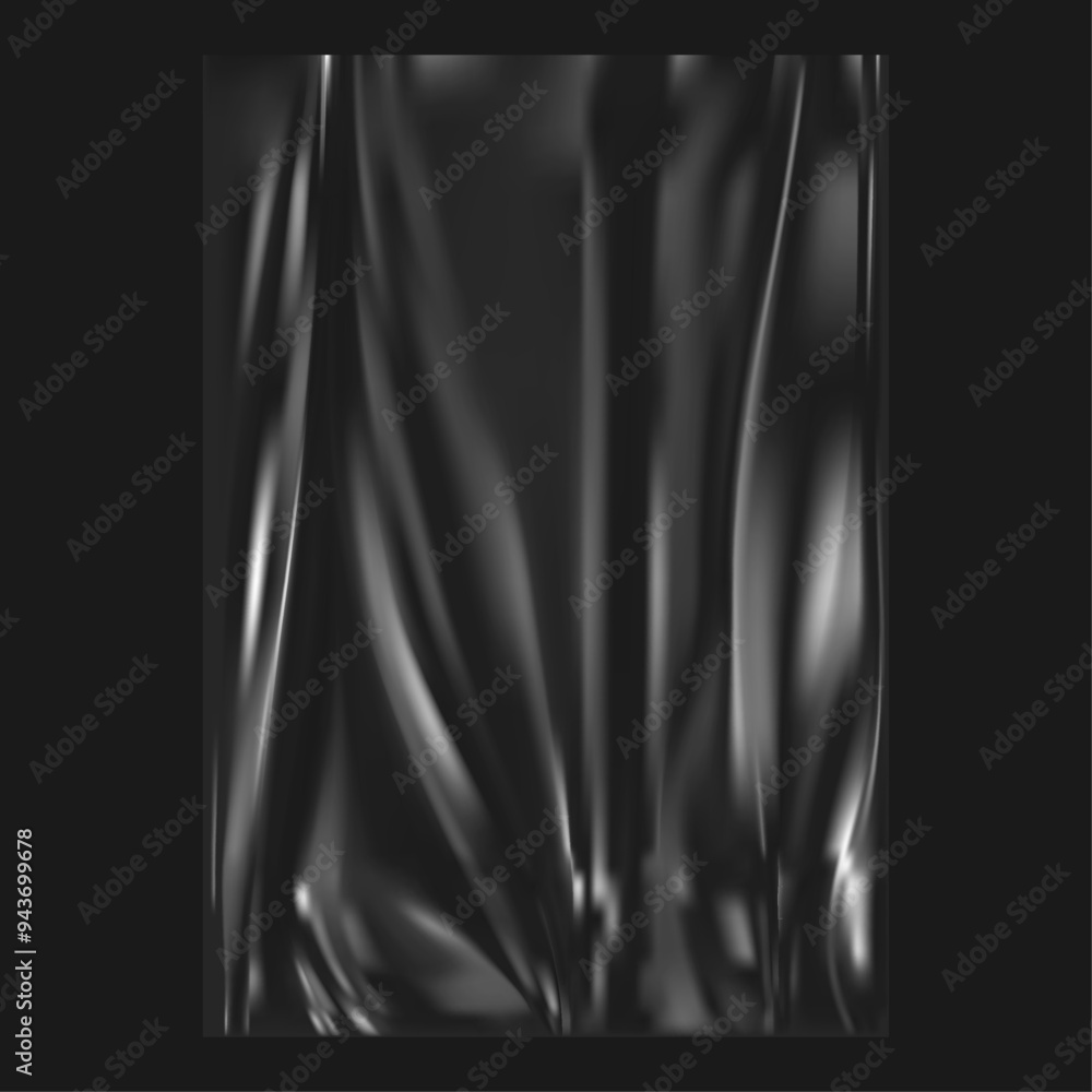 Poster crumpled and creased plastic texture for poster, banner with copy space. vector realistic textured b