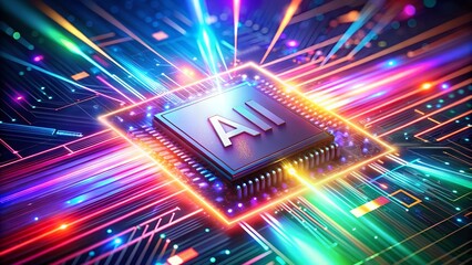 A small microchip that is like the brain of an AI that is extremely intelligent and advanced.