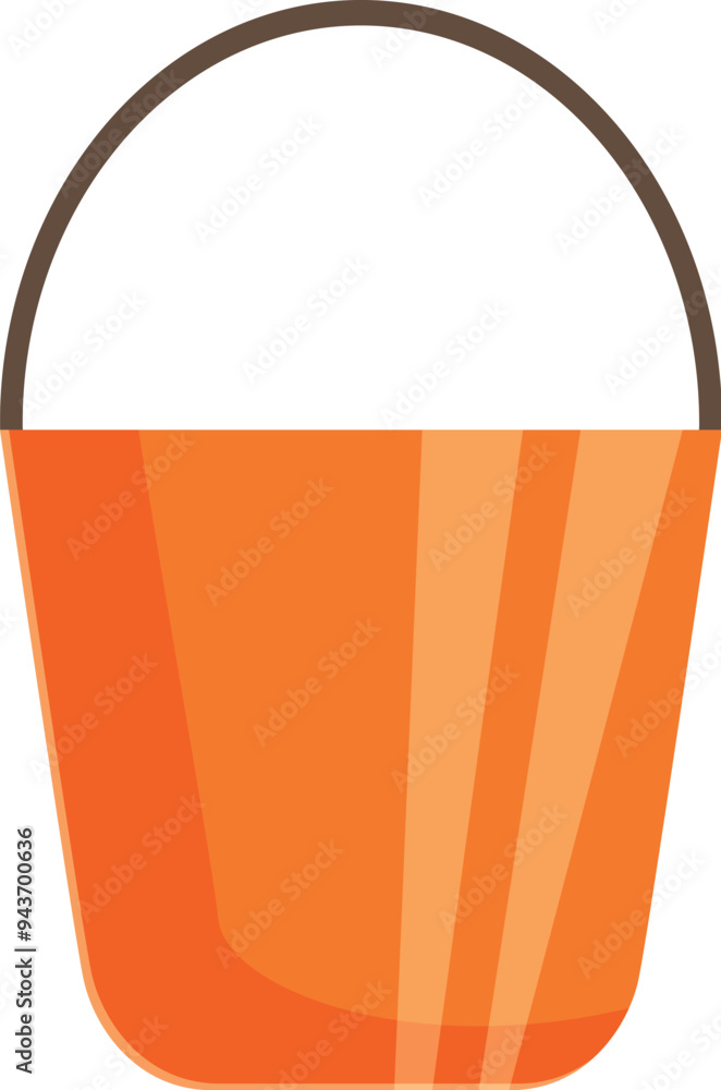 Poster simple empty orange bucket with a handle standing up