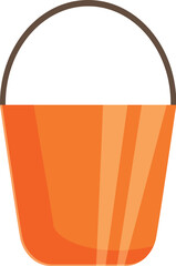 Simple empty orange bucket with a handle standing up © nsit0108