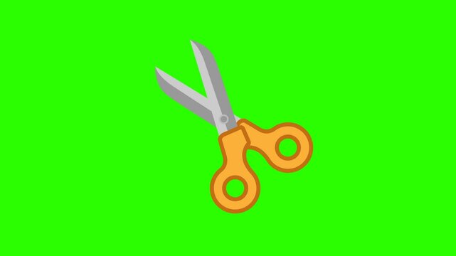 Animated Scissors, Suitable for Advertising and Promotion of Product Content. Transparent background or green background. 4K resolution
