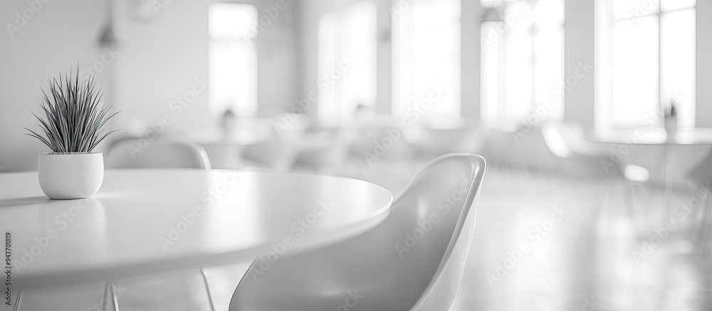 Poster White blurred abstract background from a company meeting room Abstract background suitable for backdrop design website magazine or graphic for commercial purposes. with copy space image