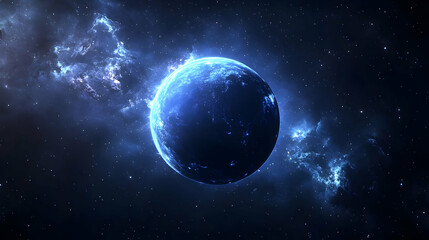 Obraz premium A lone planet in a vast and starry expanse.