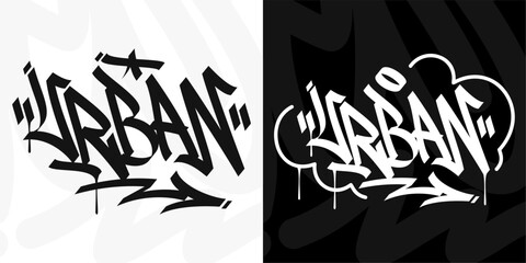 Modern Cool Trendy Word Urban Abstract Hip Hop Hand Written Graffiti Urban Style Vector Illustration