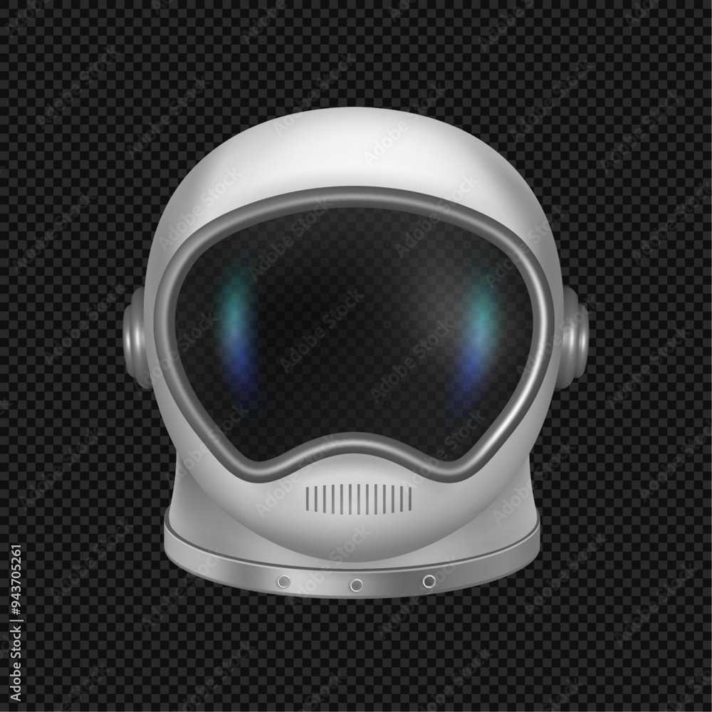 Aufkleber realistic helmet from astronauts, isolated critical component of suit. vector modern equipment for o