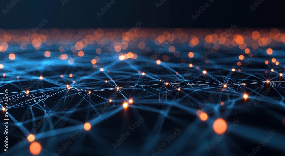 Aufkleber abstract network connection digital technology global communication data transfer