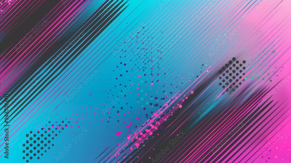Poster vibrant abstract gradient brush background with halftone effect, ideal for banners, posters, or spor