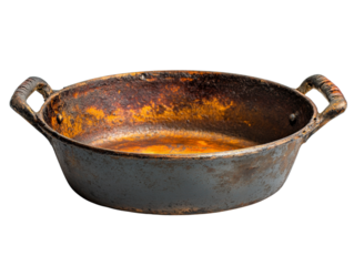 Old Roasting pan isolated on transparent background.