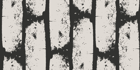 Abstract brush painting seamless pattern illustration. Modern paint line background in monochrome color
