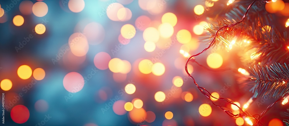 Aufkleber Abstract bokeh backdrop Christmas bokeh lights with a soft focus blurred background. with copy space image. Place for adding text or design