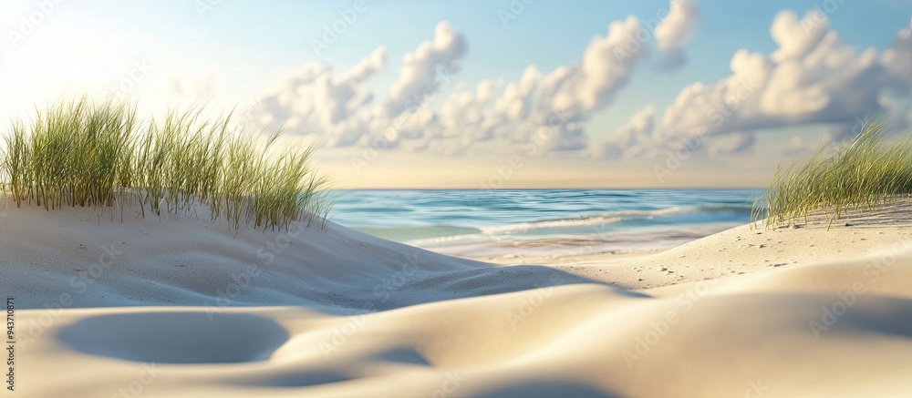 Aufkleber design on the sands. with copy space image. Place for adding text or design