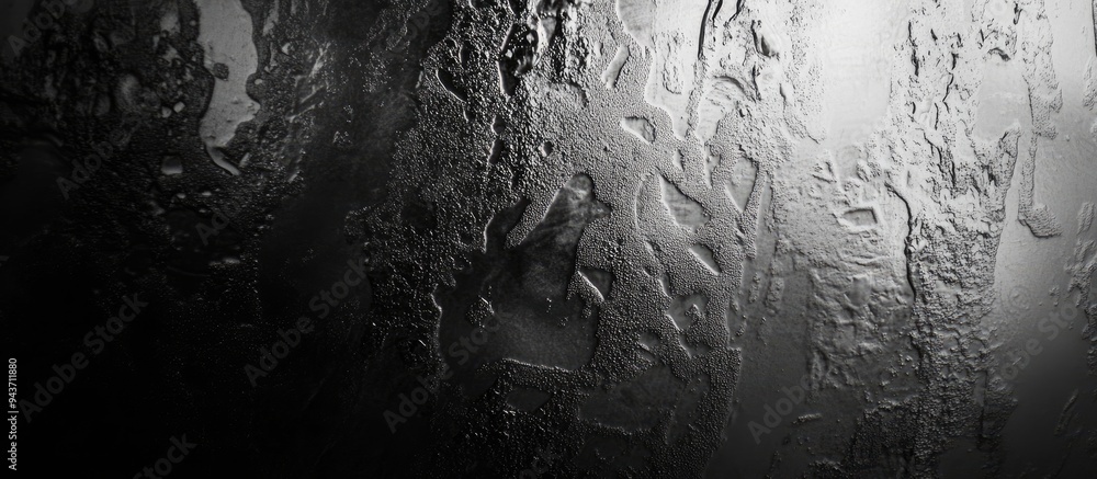 Fototapete texture of glass soiled wall black and white abstract backdrop intriguing and unique. with copy spac