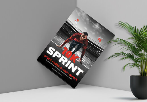 10K Sprint Run Marathon Event Flyer Layout
