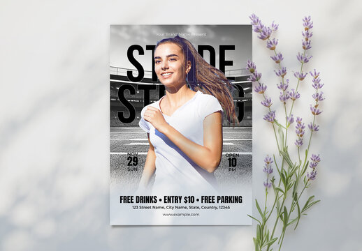 Fun Race Marathon Run Event Flyer